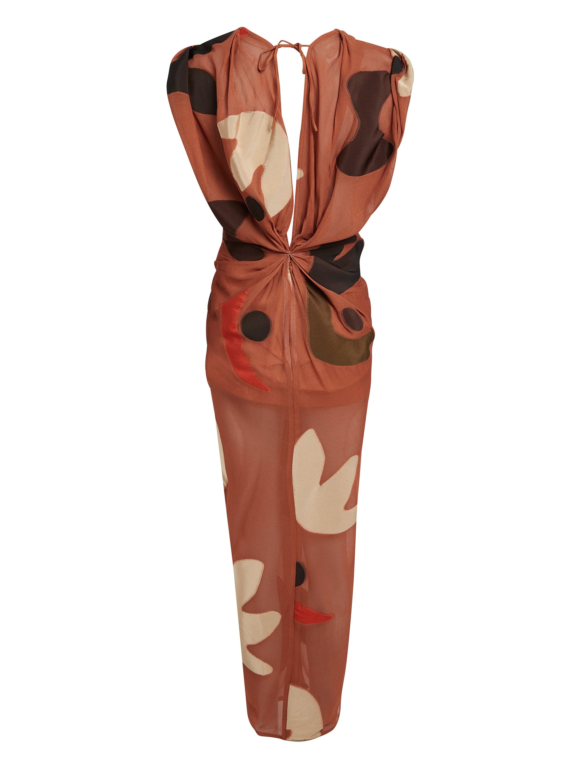 PRINT BROWN WAVES STRIPPE LA ROBE HENRI