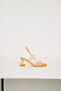 Sandales Raphia en cuir - Orange