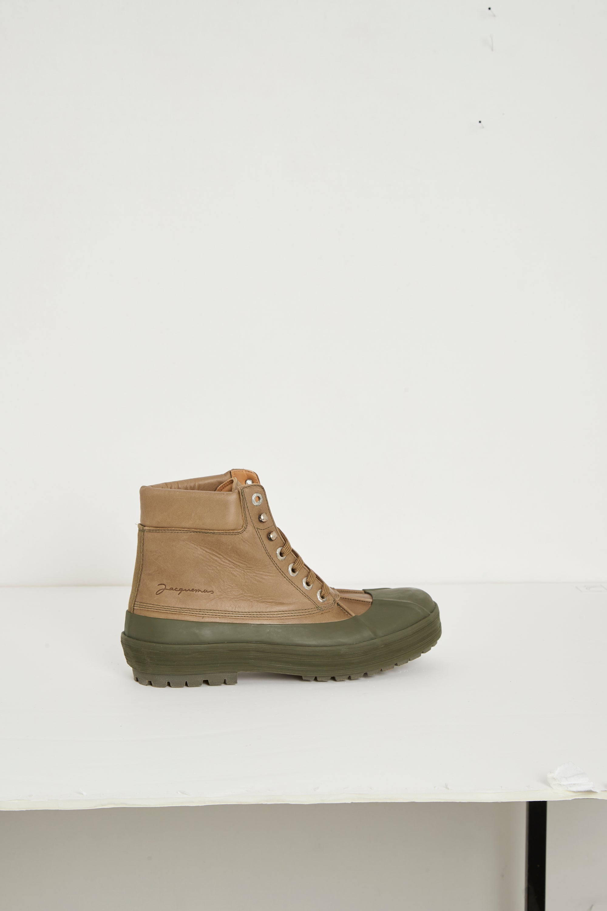 Bottines hautes Meuniers en cuir - Khaki
