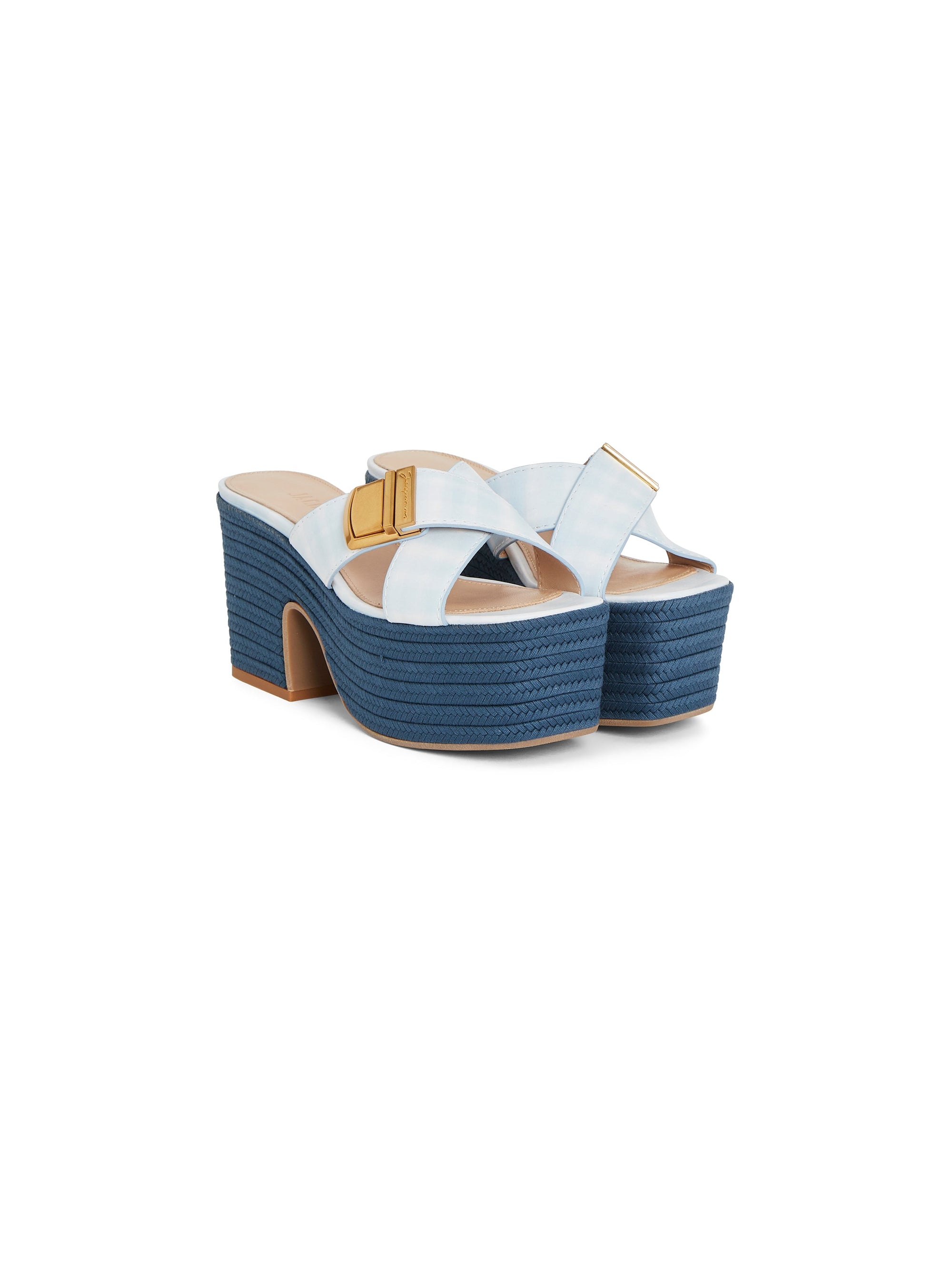 PRINT BLUE SQUARES LES SANDALES TATANES