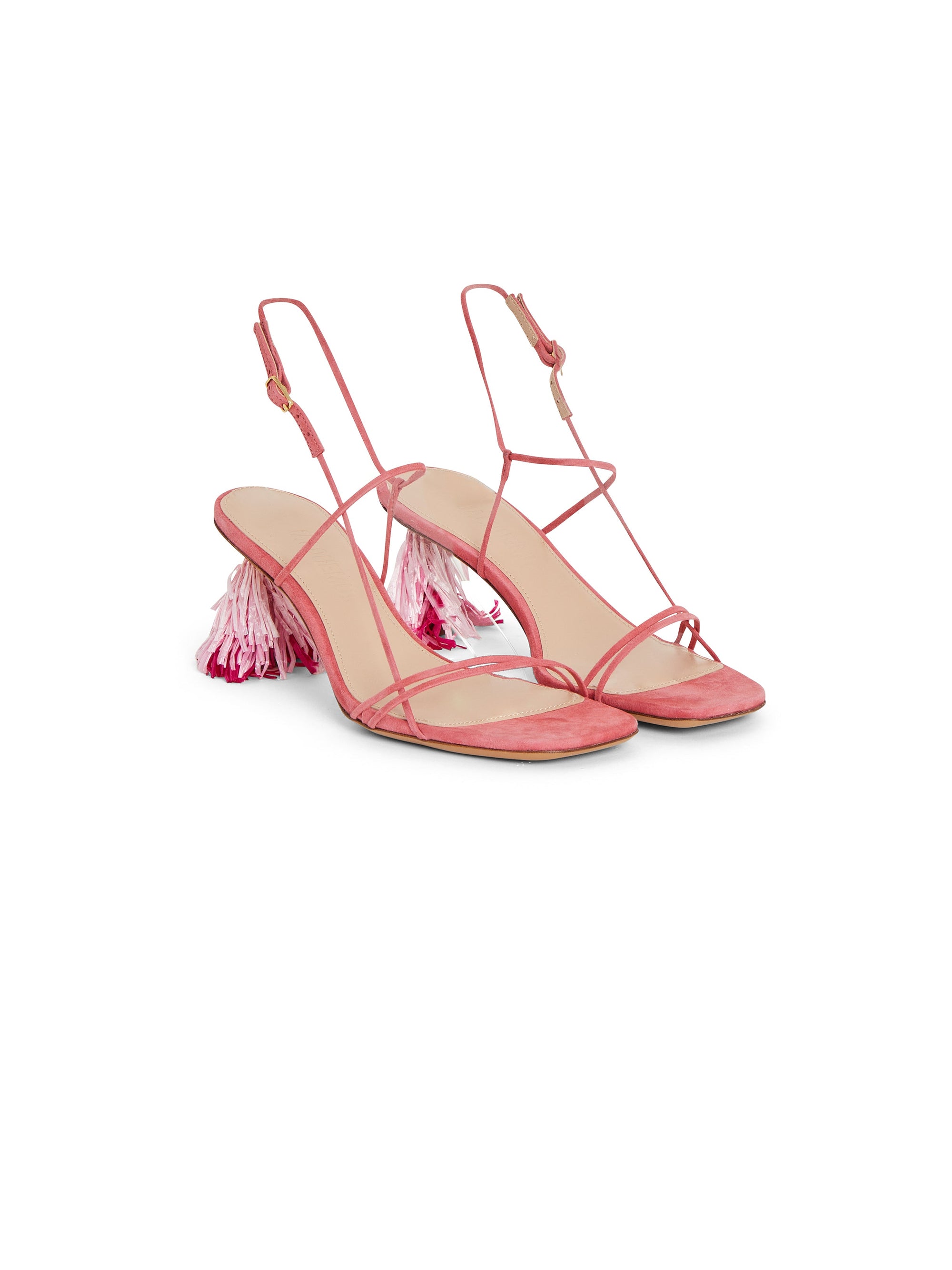 PINK LES SANDALES RAPHIA