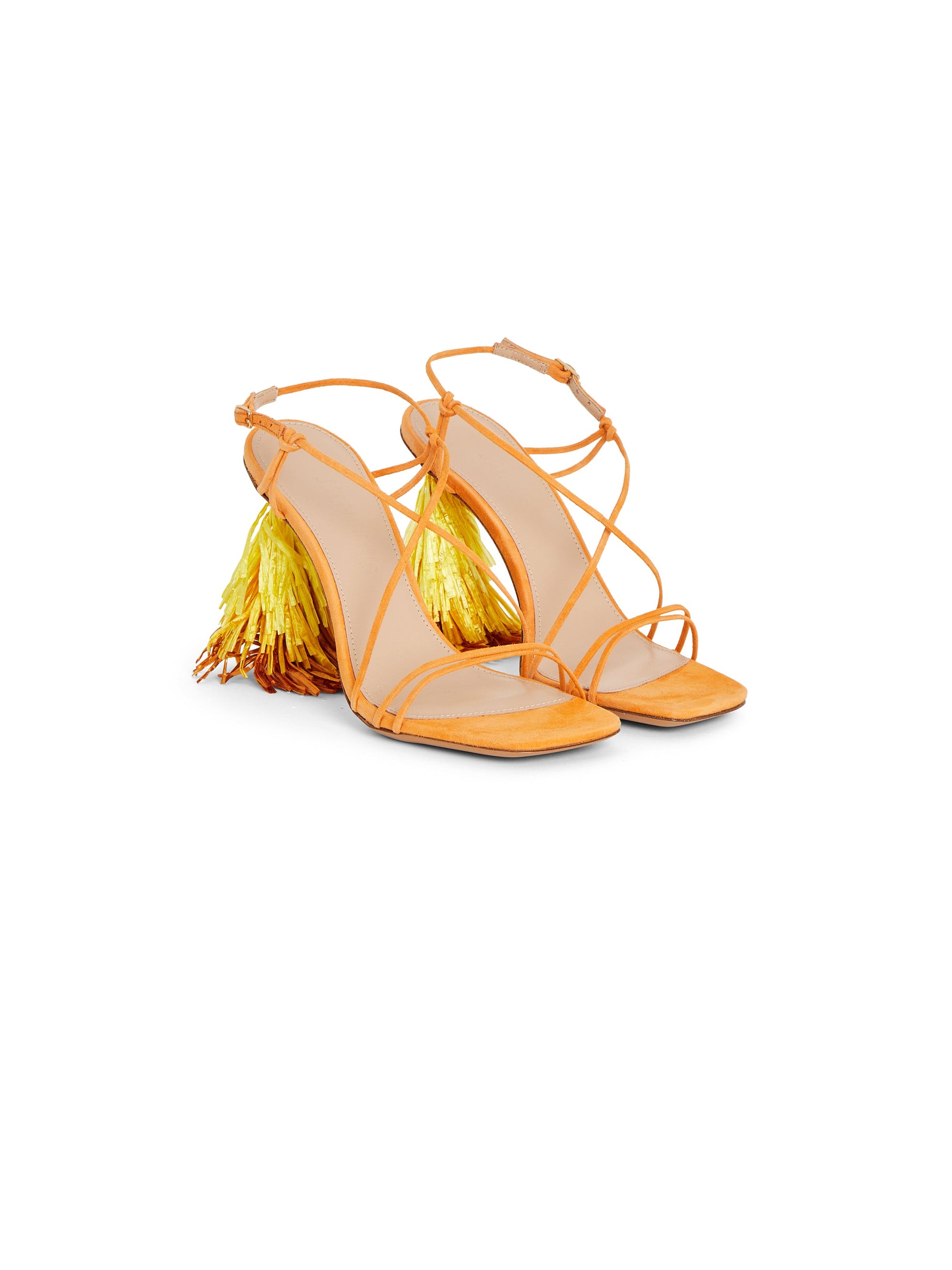 ORANGE LES SANDALES RAPHIA HAUTE