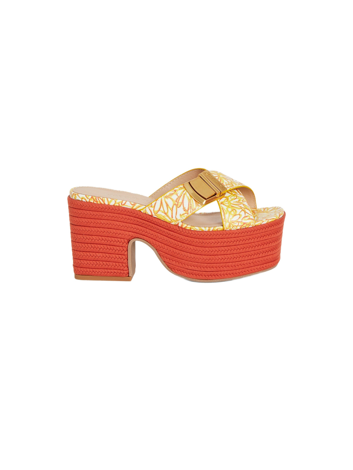 150€ / 2 sold //6 QTY / ST33%   Sandales Tatanes en cuir - Print Orange Flowers