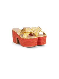 PRINT ORANGE FLOWERS LES SANDALES TATANES
