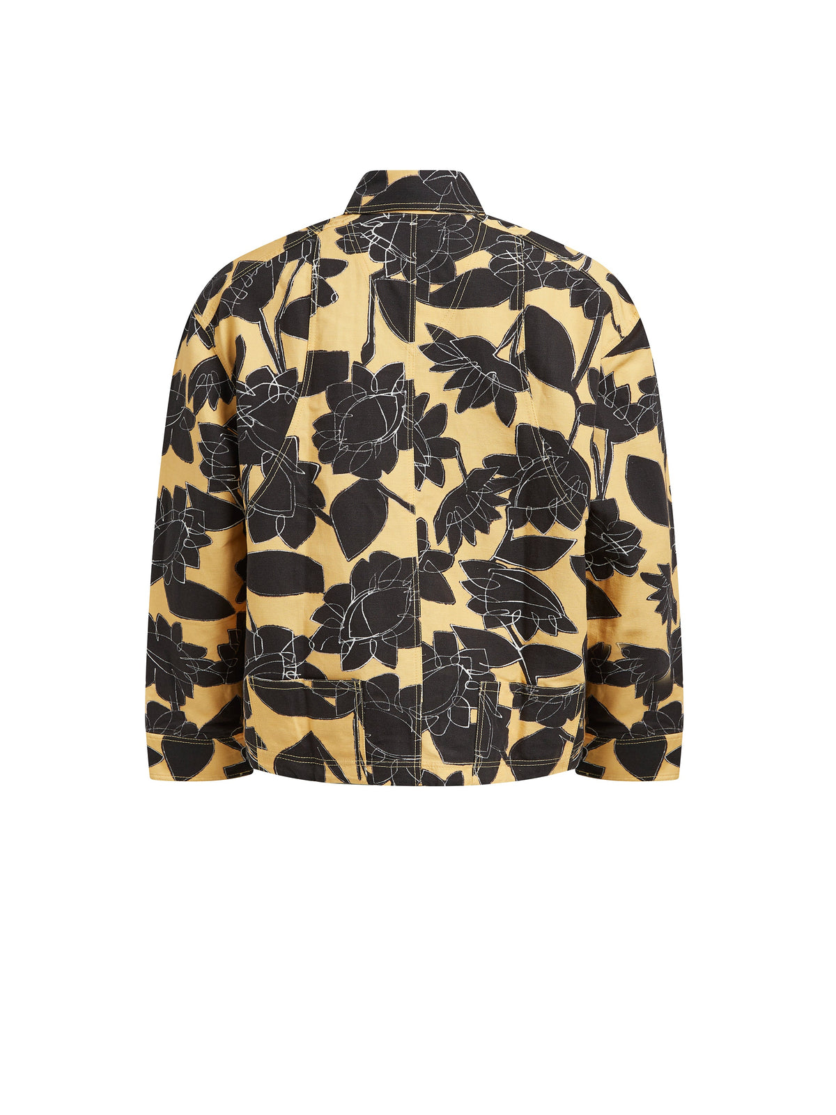 Veste Marcel à poches en lin - Yellow Flowers