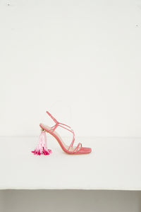 Sandales Raphia Haute - Pink