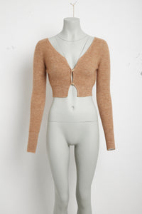 Cardigan Alzou en laine - Camel