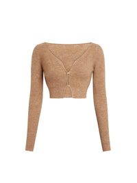 Cardigan Alzou en laine - Camel