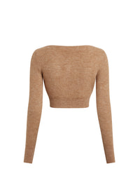 Cardigan Alzou en laine - Camel