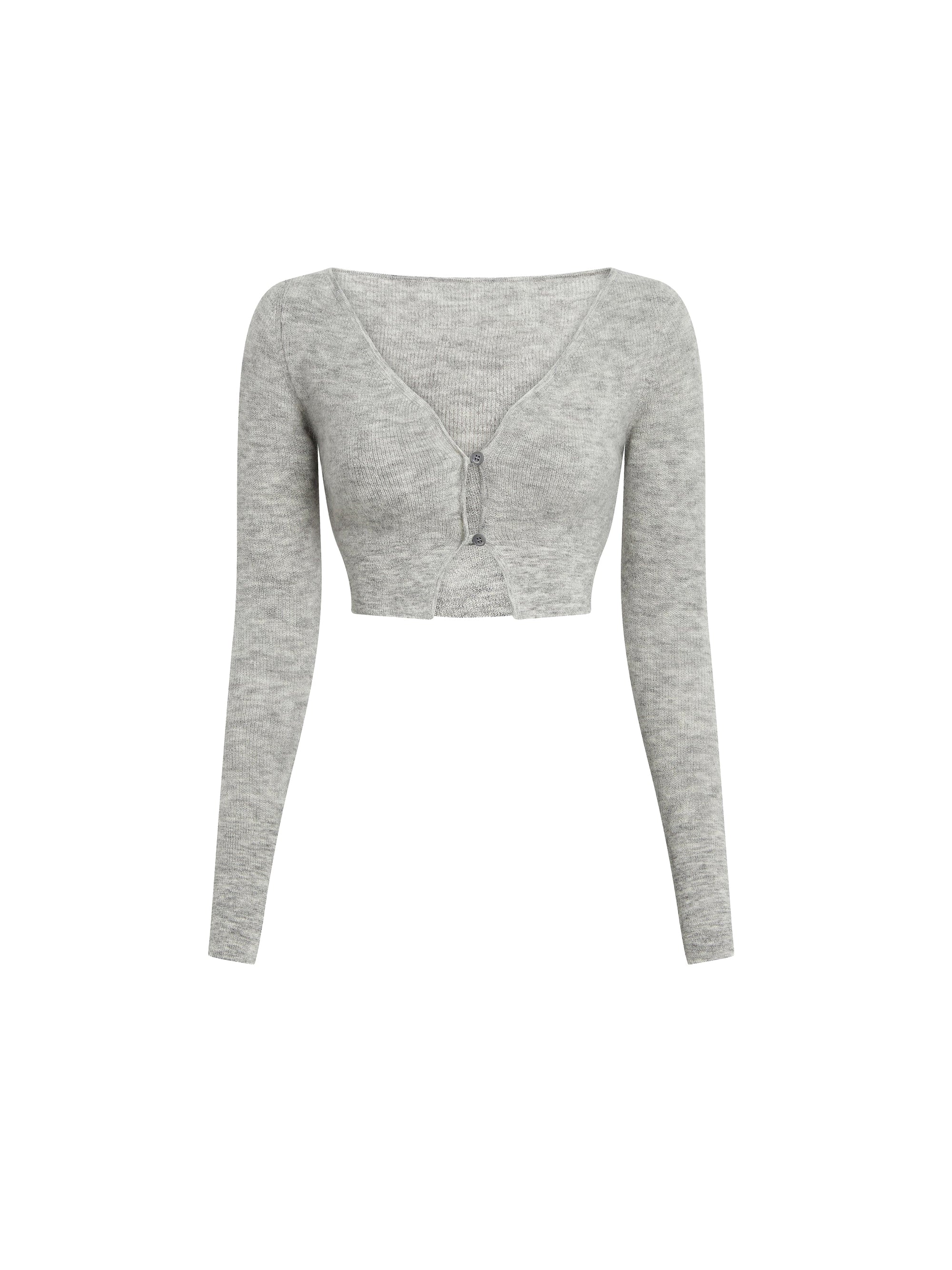 LIGHT GREY LE CARDIGAN ALZOU