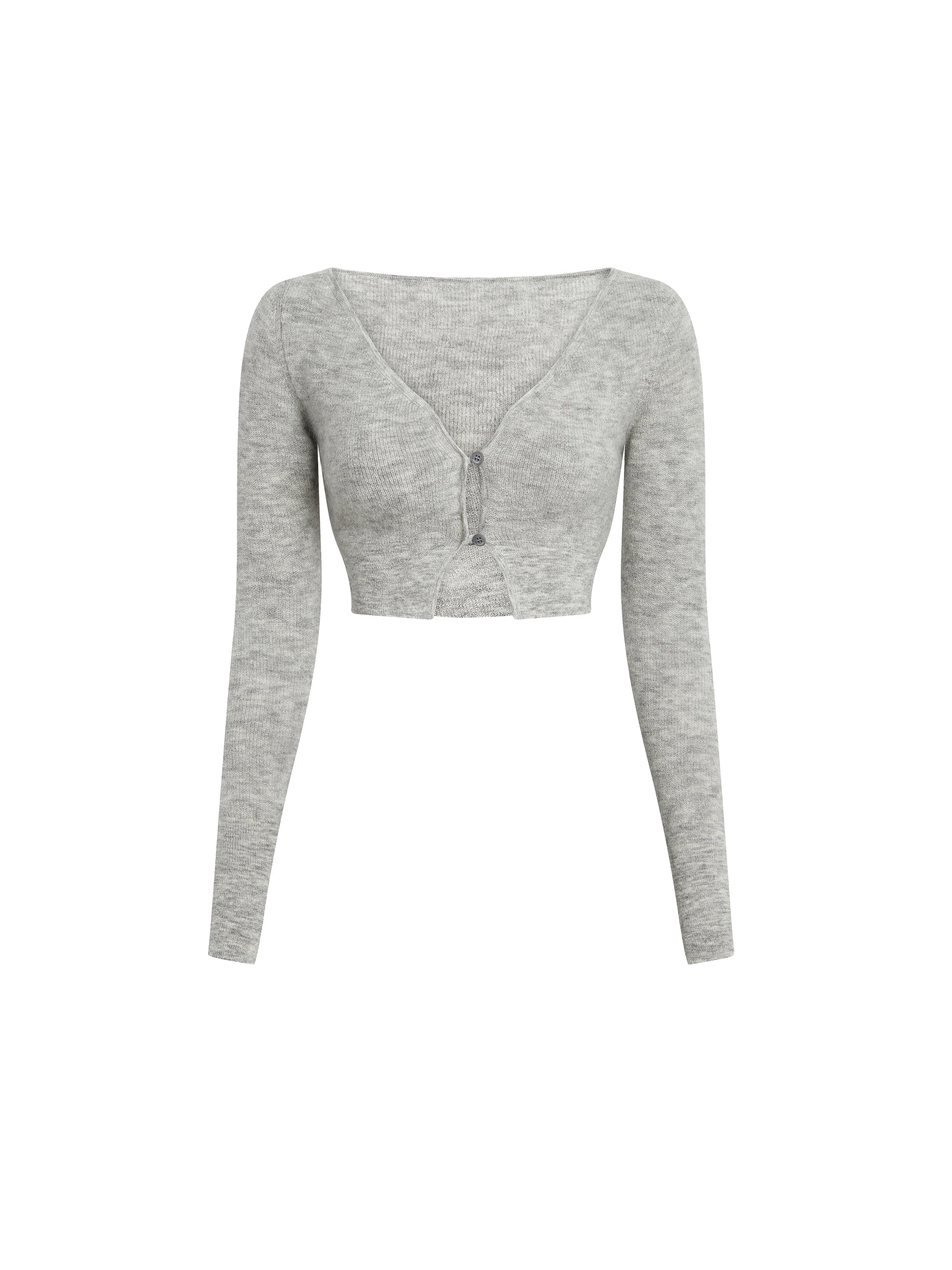 Cardigan Alzou en laine - Light Grey