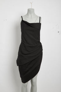 Robe courte Saudade à fente drapée - Black