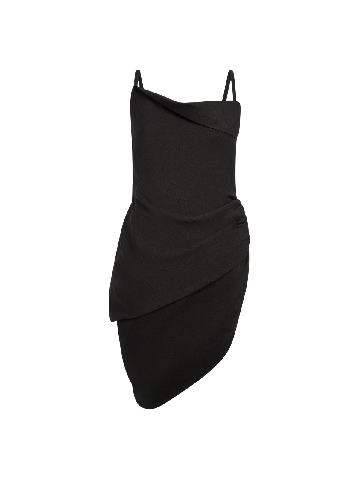 Robe courte Saudade à fente drapée - Black