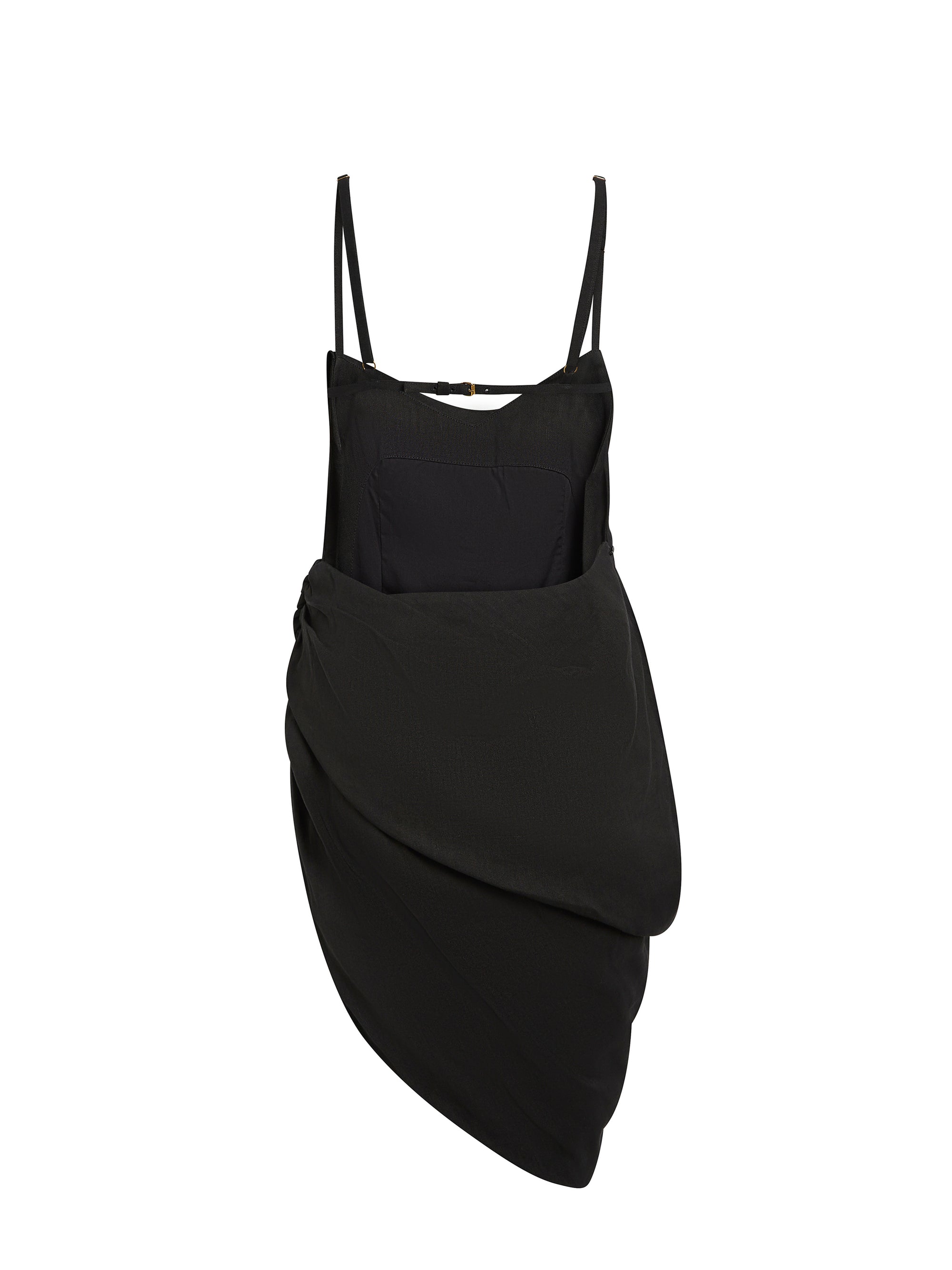 Robe courte Saudade à fente drapée - Black