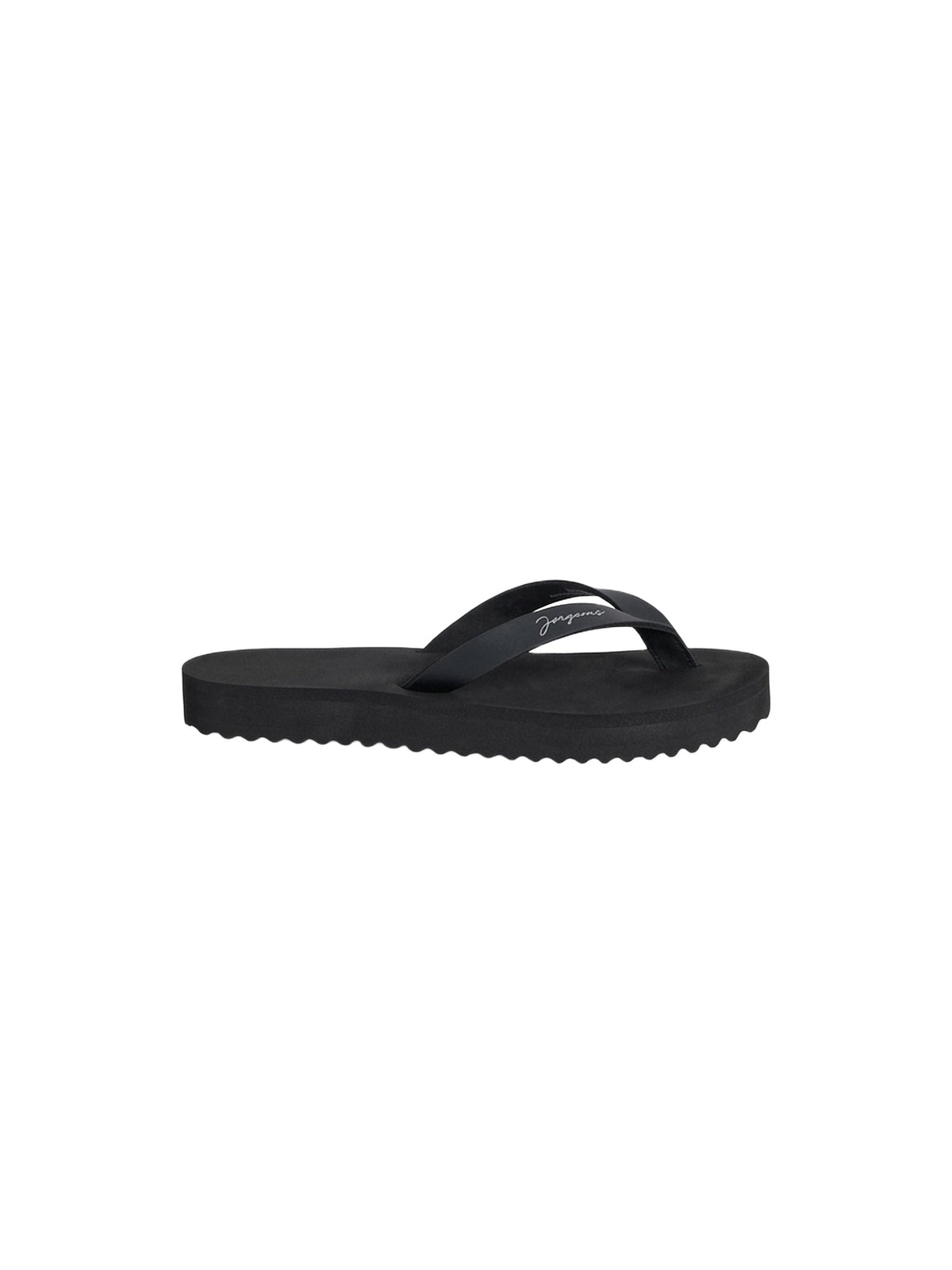 Tongs Cœur en cuir - Black