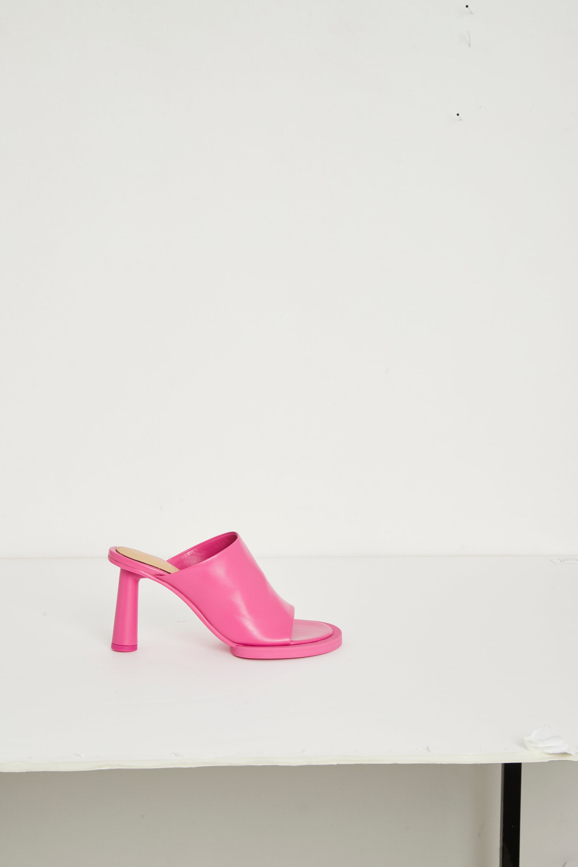 Mules Carré Rond en cuir - Pink