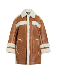 Manteau Paiou en cuir - Camel