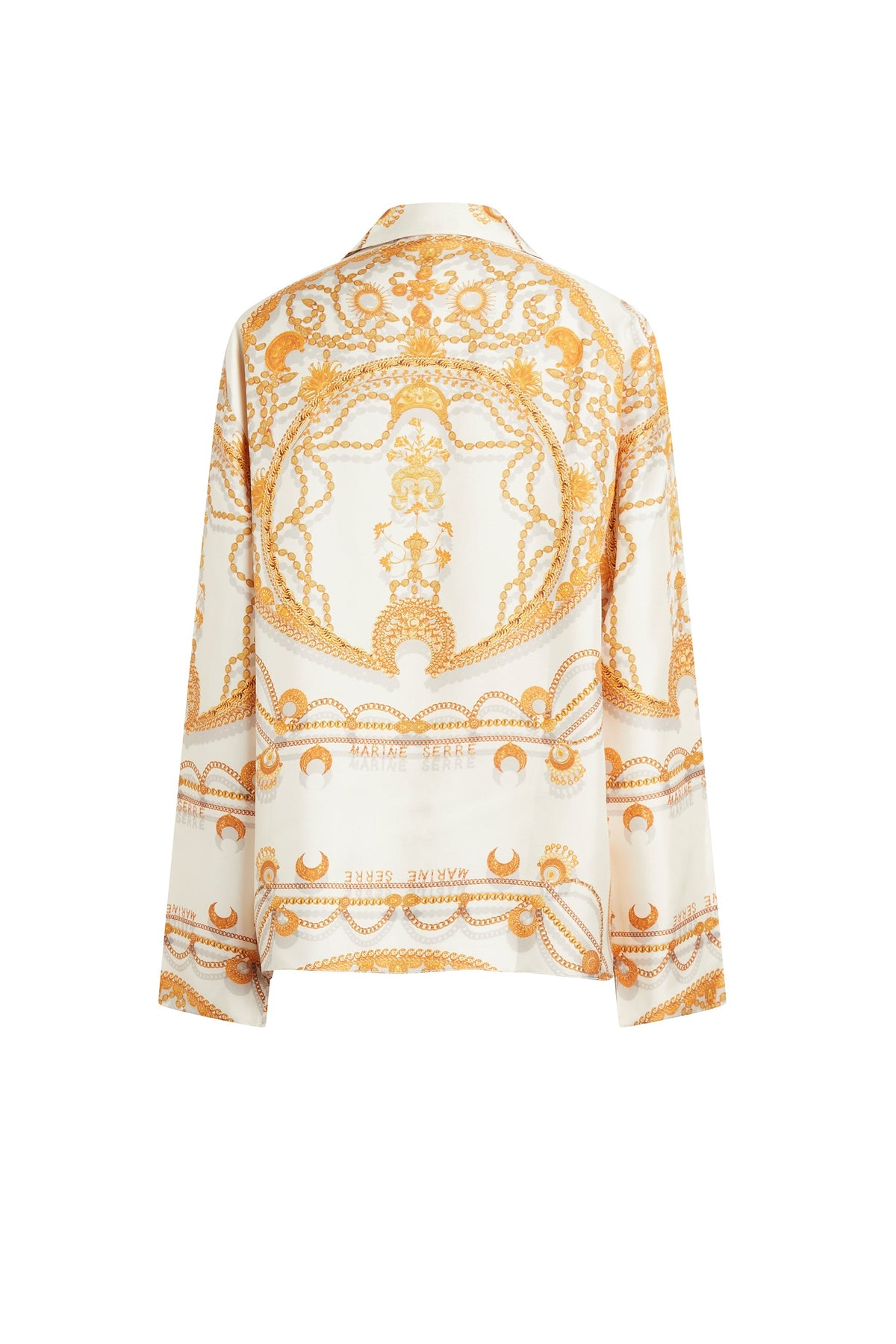 Blouse à imprimé en soie unisex - Jewelry White