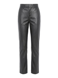 Pantalon droit en cuir - Black