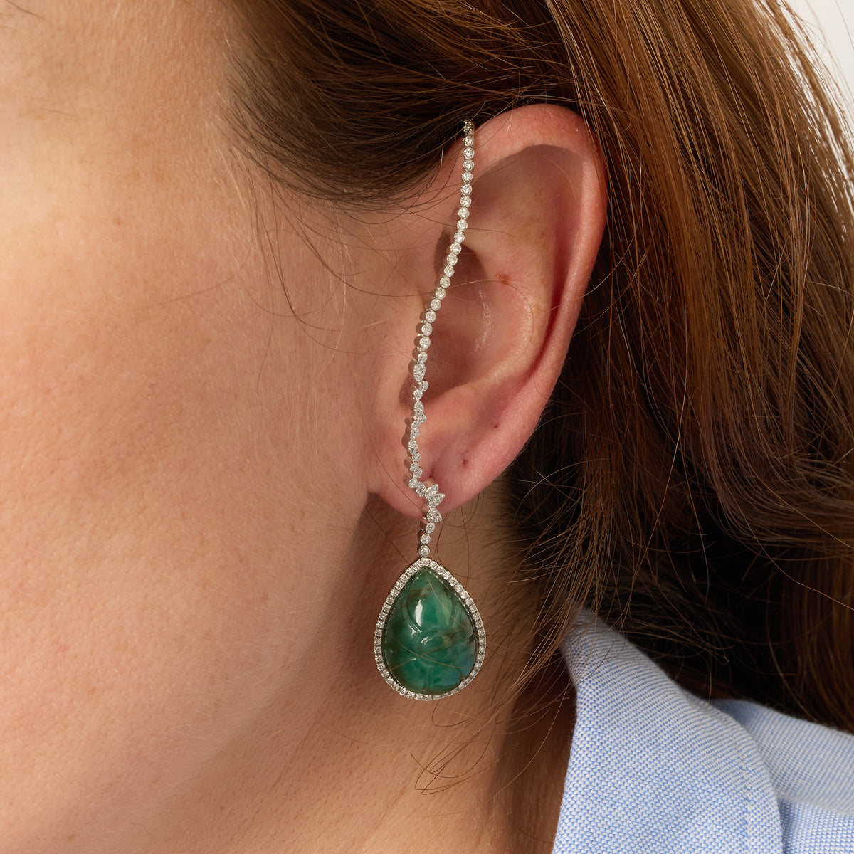 PT1_PrixTroca:1225€_VentesTroca:0_QtyTroca:1_ST:0%_Mono boucle gauche en Or blanc 18K sertie de diamants - Vert