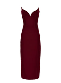 BLOOD RED // red signature strapless velvet gown