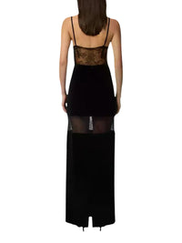 Long velvet skirt - Black