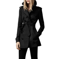 ZZNOSTOCK Trench-coat court en coton technique - Black