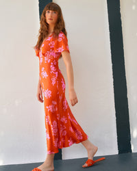 GRANDS BOUQUETS ORANGE / DJV / QTY : 1 / Robe Denise - Grands Bouquets Orange