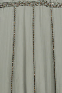Robe courte col v broderie - Sauge