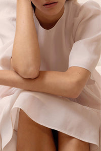 Robe courte Le Terrence en soie - Rose Clair