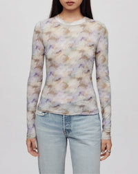 Transparent long-sleeved T-shirt - Celestial Watercolor