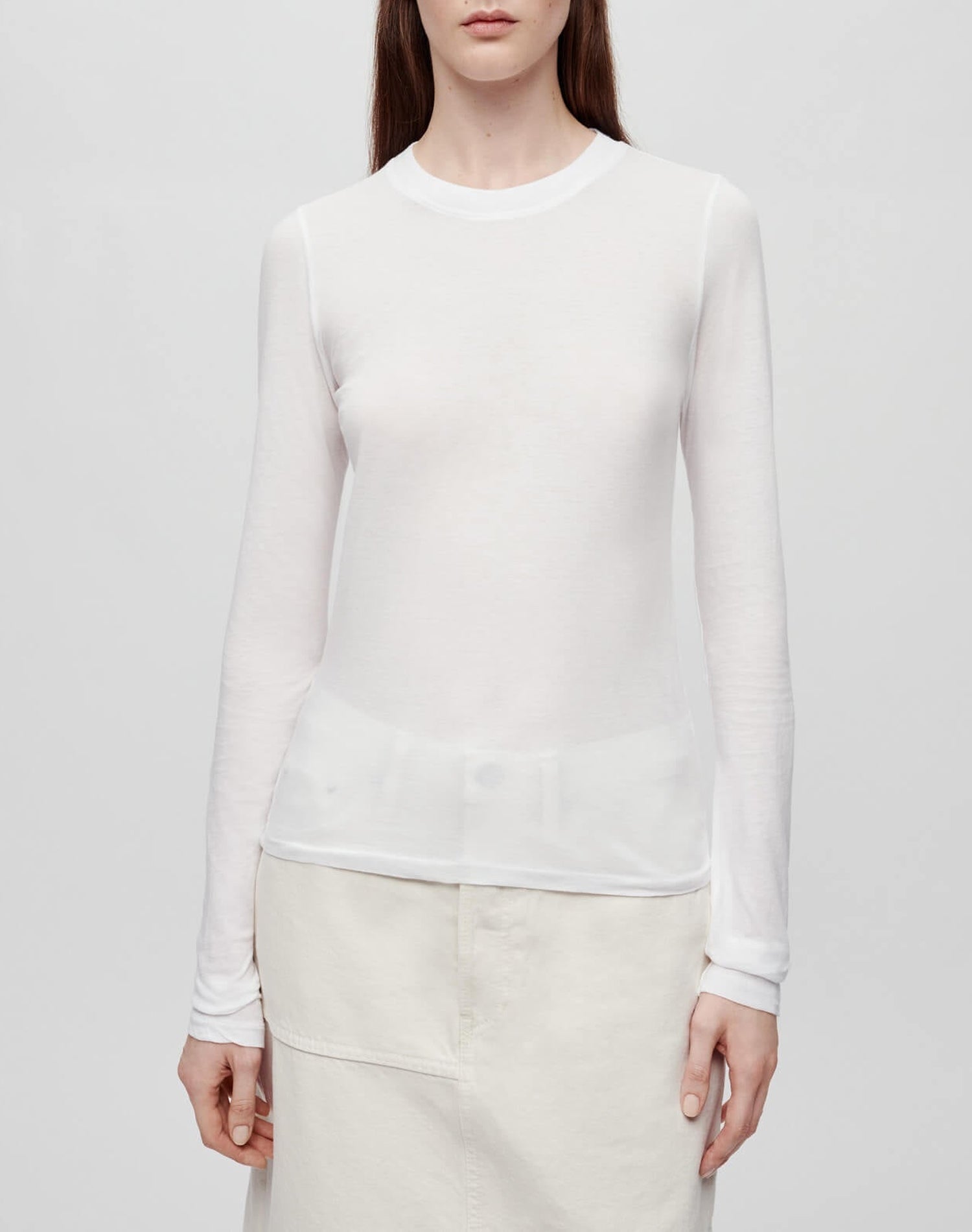 Transparent long-sleeved T-shirt - Optic White