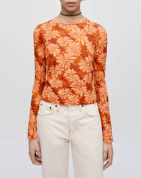 Sheer long-sleeved T-shirt - Retro Daisy