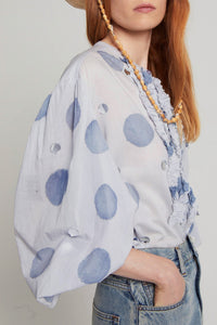 Blouse Maguette à manches bouffantes - Blue