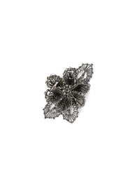 Broche fleur avec pierres et perles - Grey