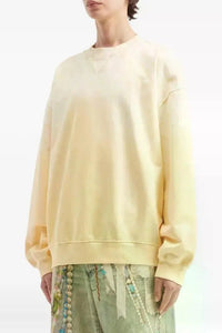 Faded Moon Fleece Relaxed Sweatshirt - Jaune
