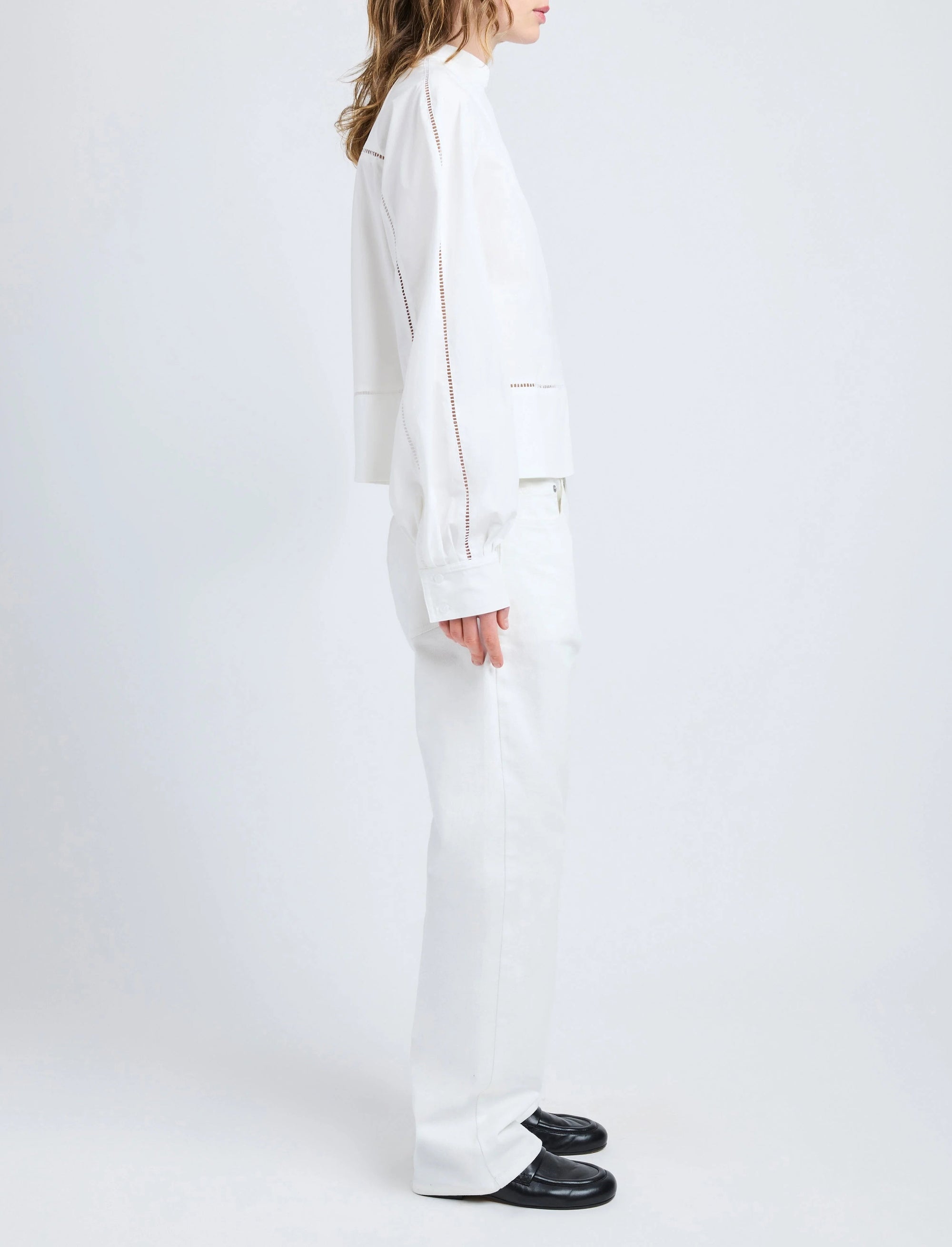 Blouse Grayson à col V - White