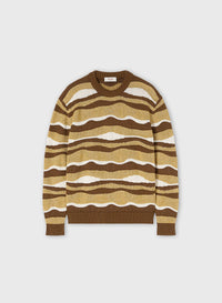 DARK TAUPE JACQUARD KNIT CREWNECK