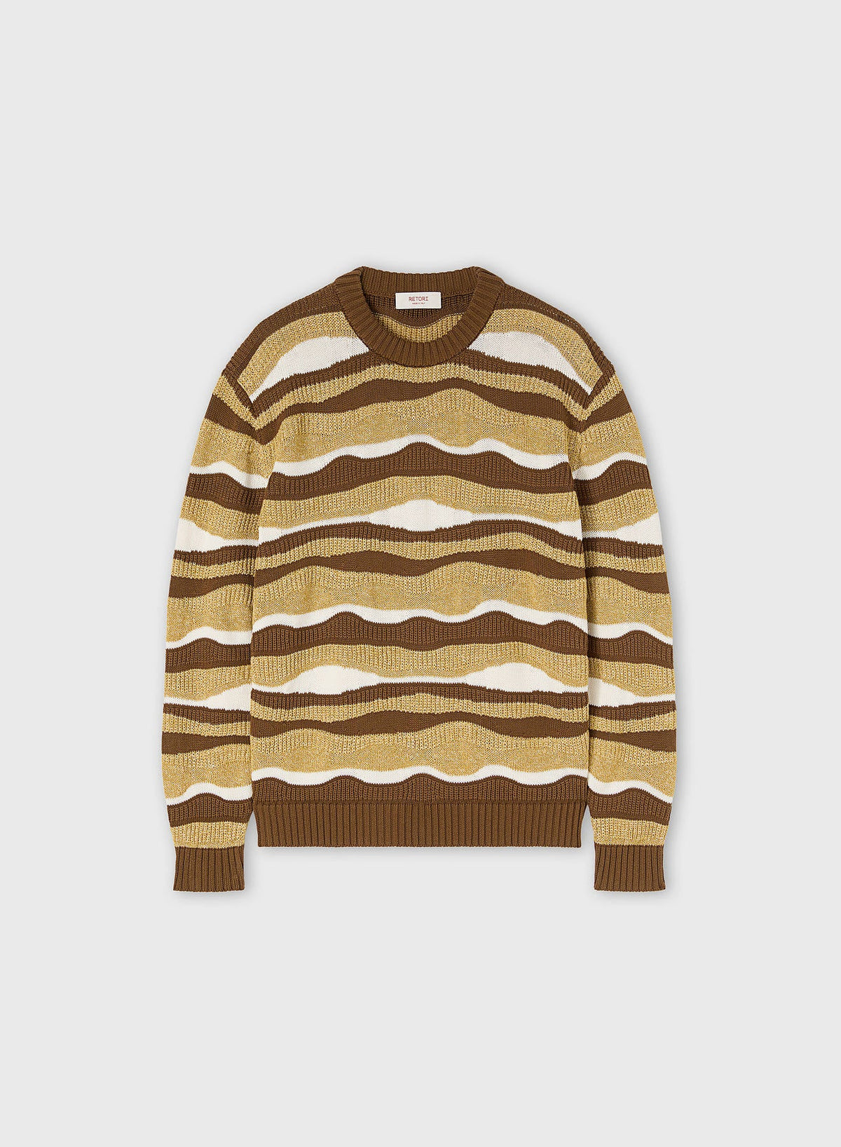 DARK TAUPE JACQUARD KNIT CREWNECK