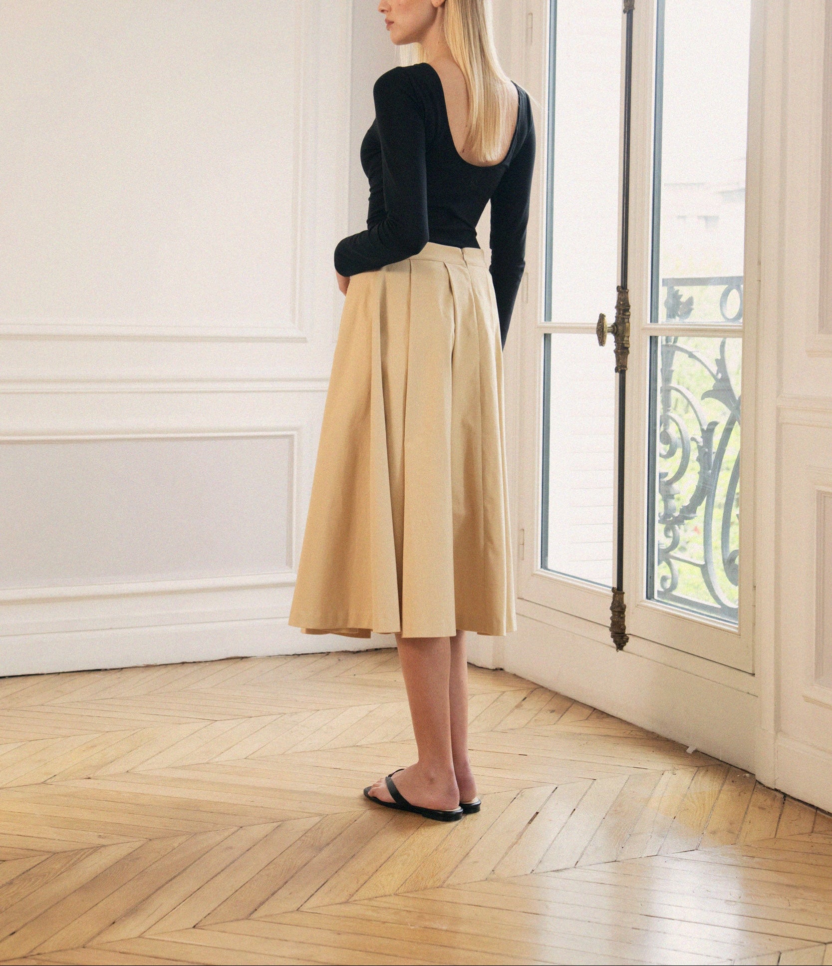 Jupe midi Le Stanislas - Beige