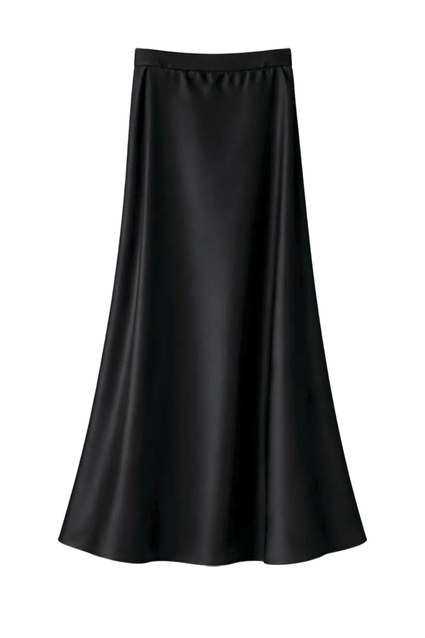 Jupe midi Le Côme en satin - Noir