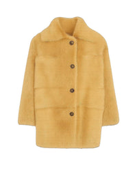 Manteau en fausse fourrure - Brown & Yellow