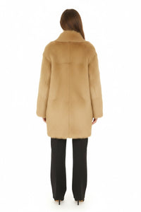 Manteau en fausse fourrure - Brown & Yellow