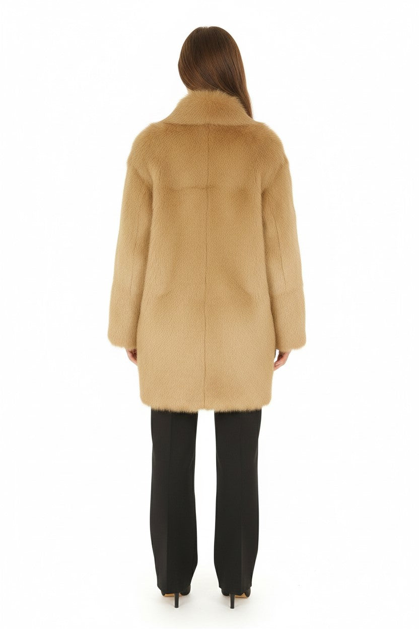 Manteau en fausse fourrure - Brown & Yellow