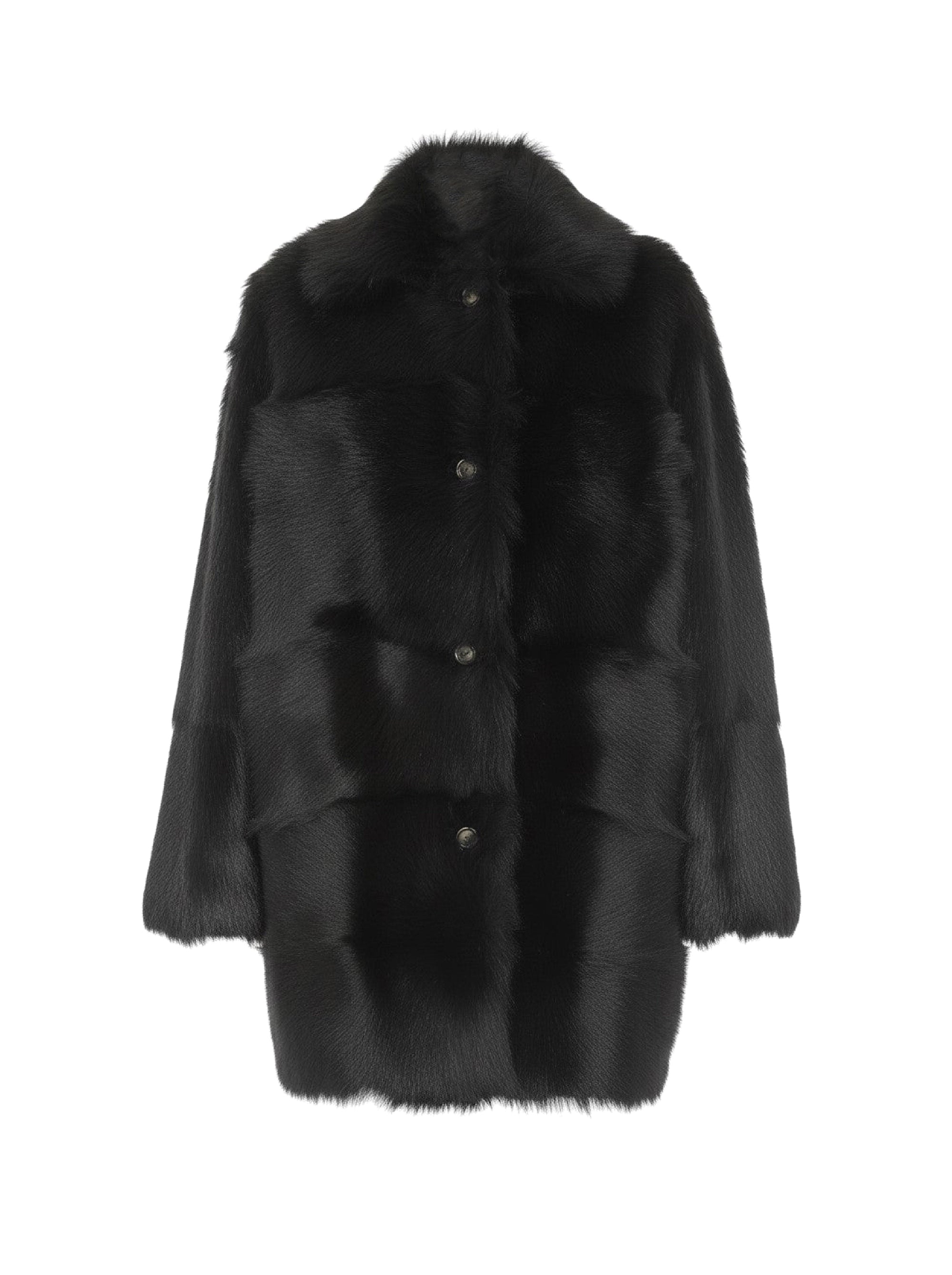 Manteau en fausse fourrure - Dark Haired Head
