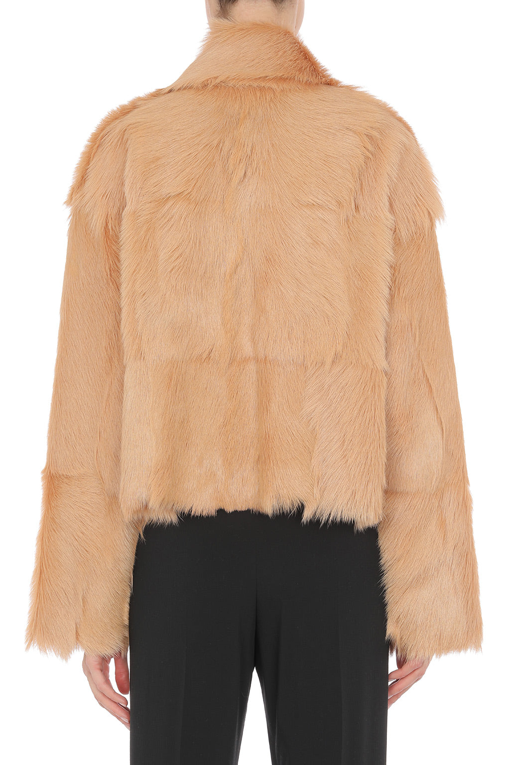 Manteau court en fausse fourrure - Brown & Yellow