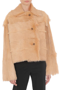Manteau court en fausse fourrure - Brown & Yellow