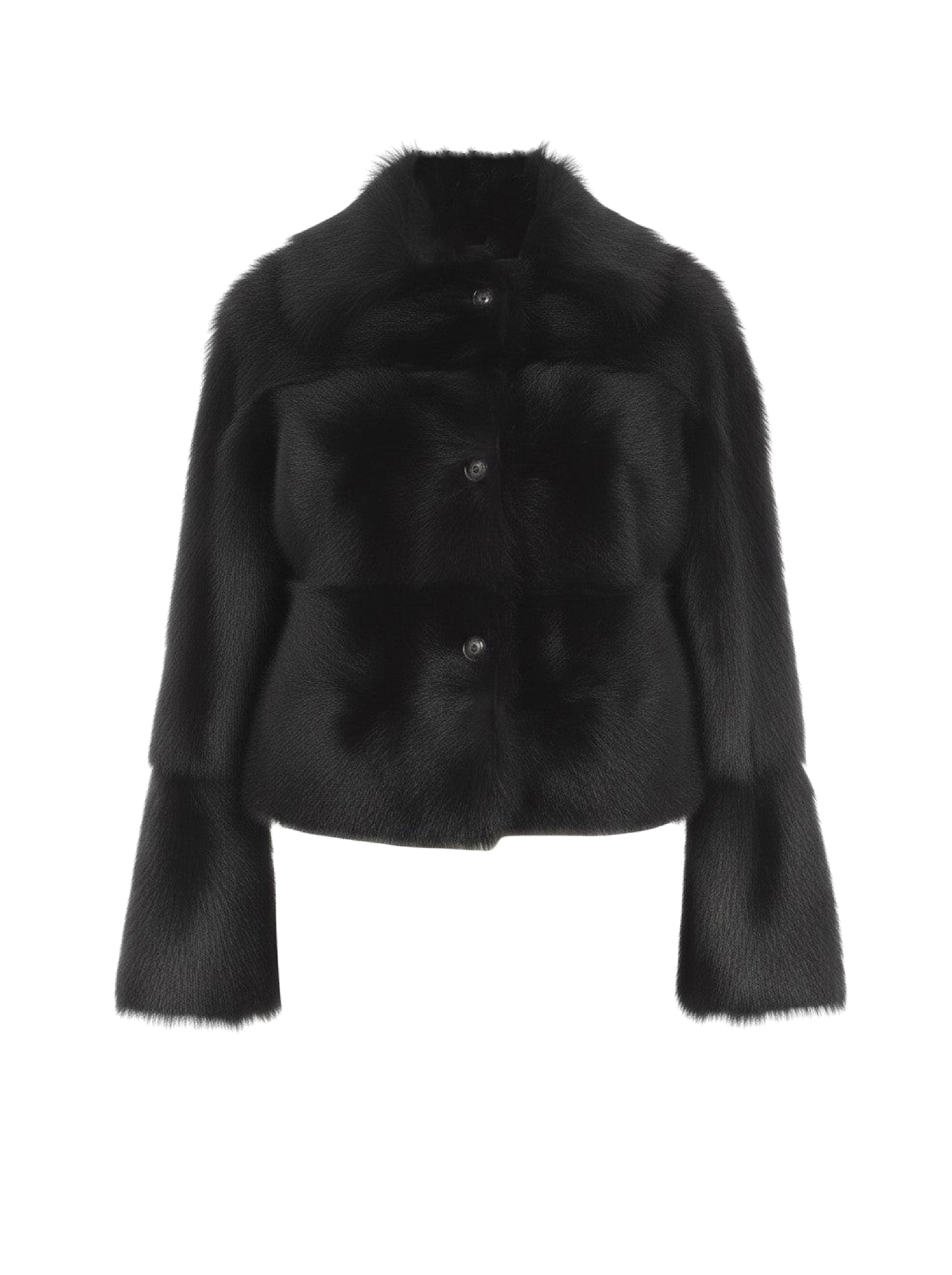 Manteau court en fausse fourrure - Dark Haired Head