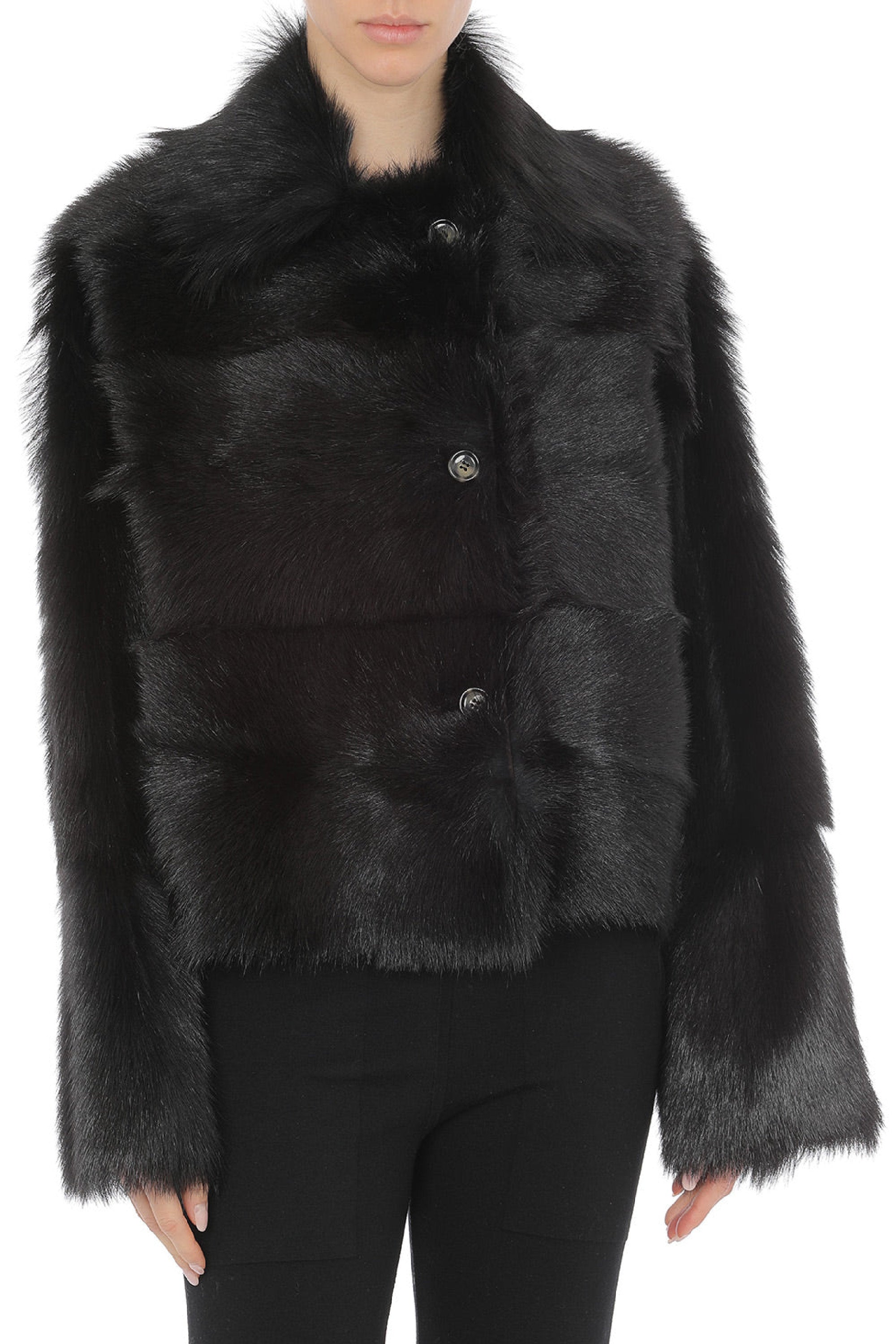 Manteau court en fausse fourrure - Dark Haired Head