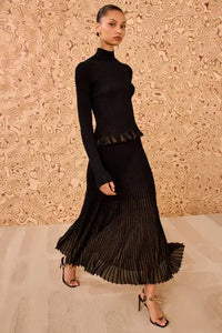 Yulia Ruffle Turtleneck Top